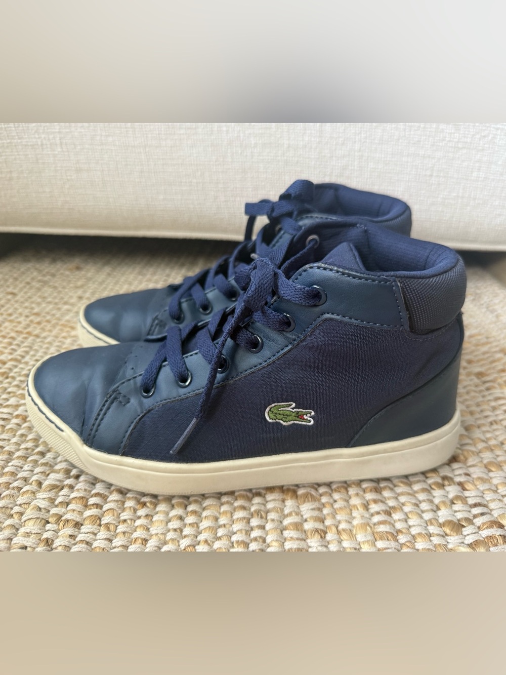 Lacoste Kids' Navy High-Top Sneakers
